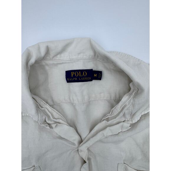 Ralph Lauren Womens Short Sleeve Button Down Linen Silk Blend - Picture 4 of 5